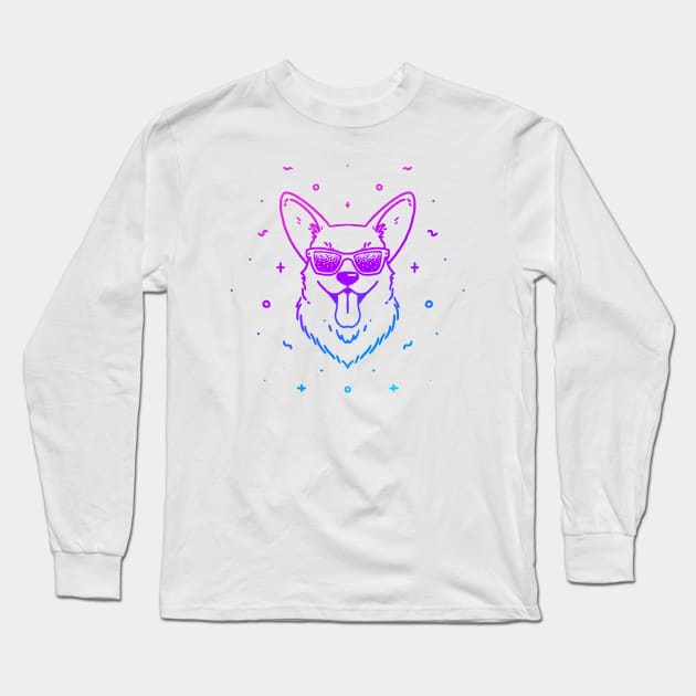 Cool Corgi (version I) Long Sleeve T-Shirt by CorinnaSchlachter